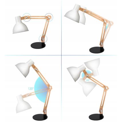 Stona lampa 1xE27/40W/230V bela/crna