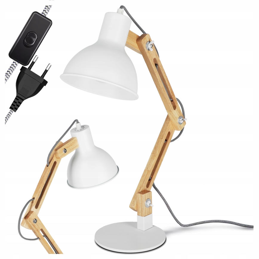 Stona lampa 1xE27/40W/230V bela