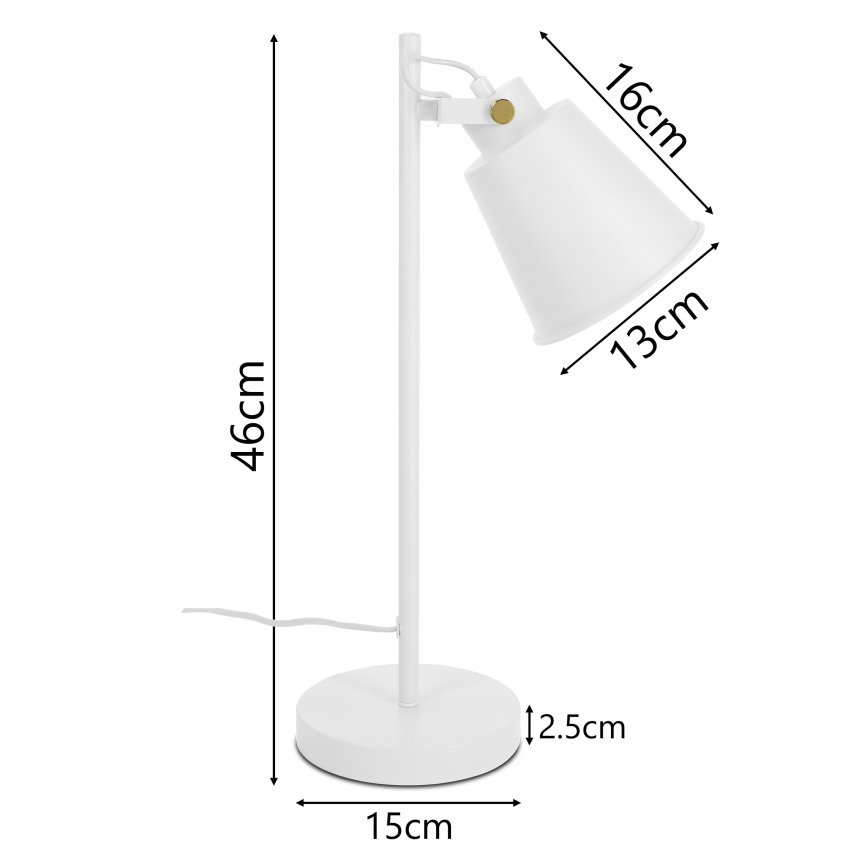 Stona lampa 1xE27/40W/230V bela
