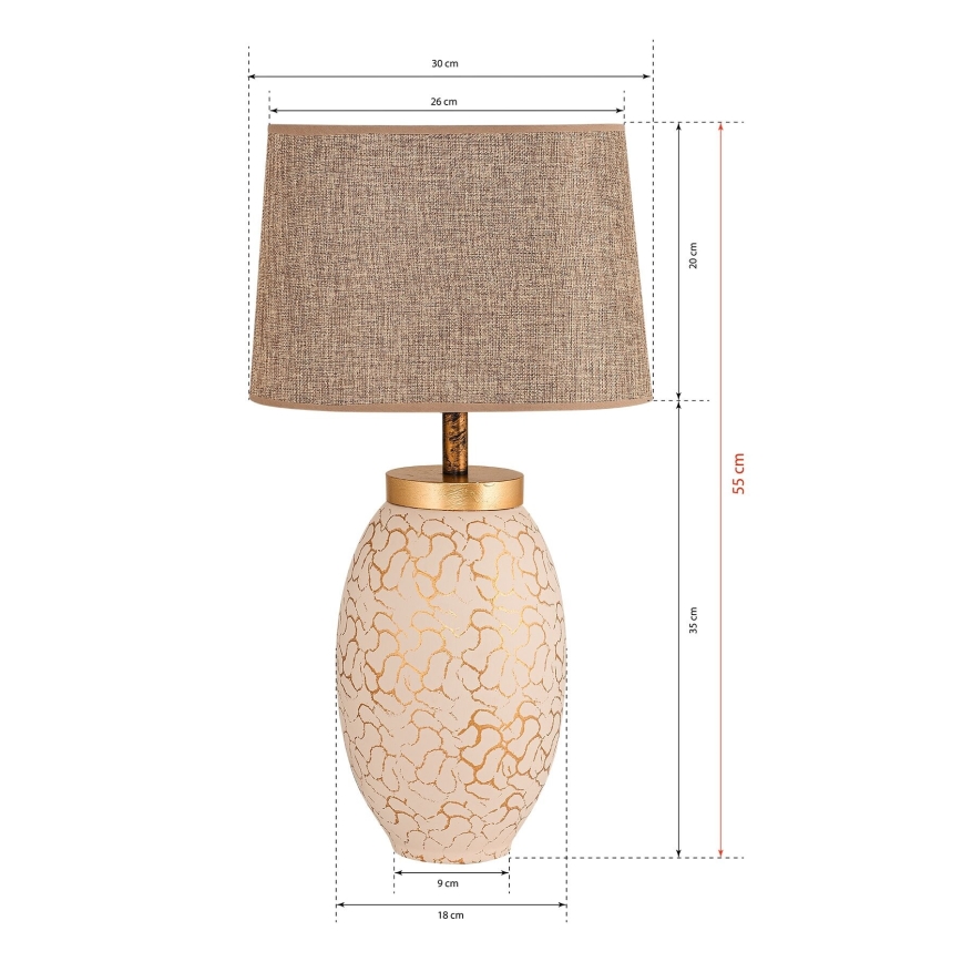 Stona lampa 1xE27/40W/230V bežna/zlatna