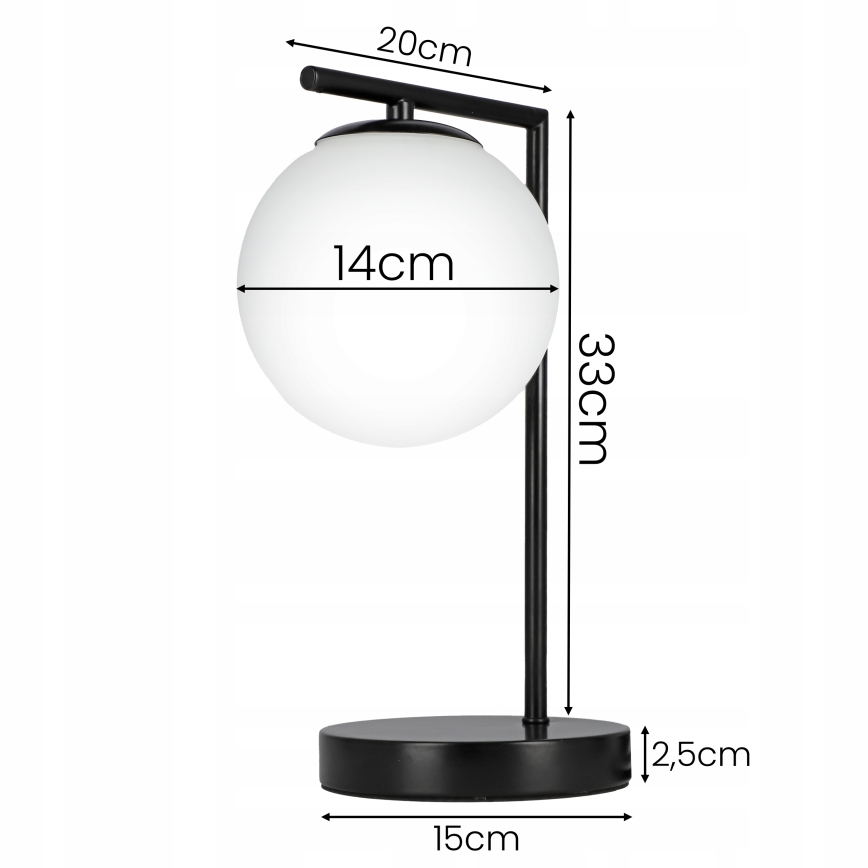 Stona lampa 1xE27/40W/230V crna/bela
