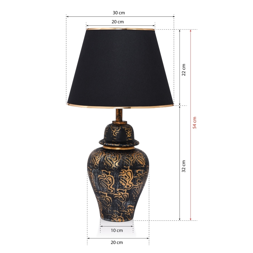 Stona lampa 1xE27/40W/230V crna