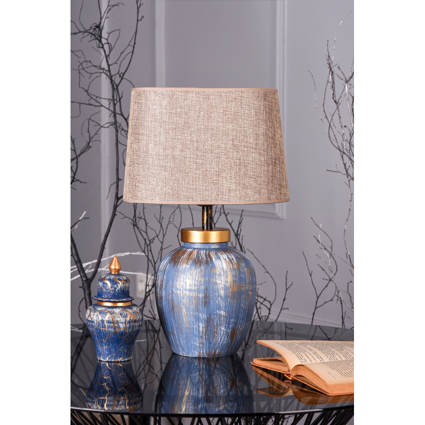 Stona lampa 1xE27/40W/230V plava/bež
