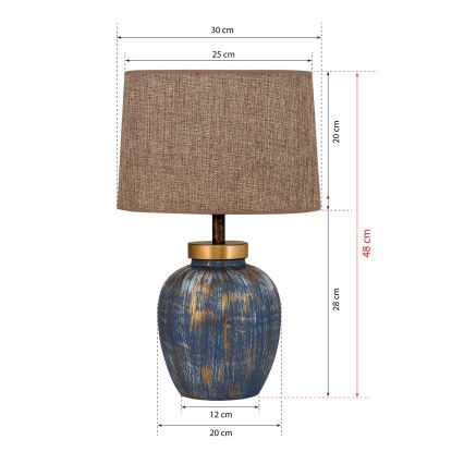 Stona lampa 1xE27/40W/230V plava/bež