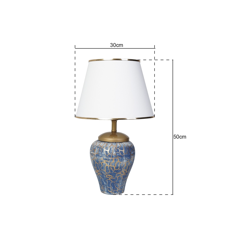 Stona lampa 1xE27/40W/230V plava/zlatna