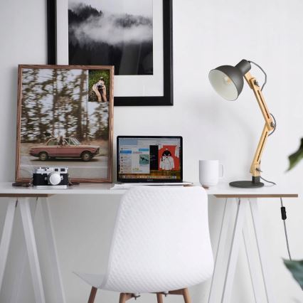 Stona lampa 1xE27/40W/230V siva