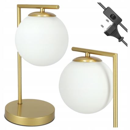 Stona lampa 1xE27/40W/230V zlatna/bela