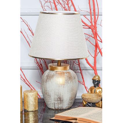 Stona lampa 1xE27/40W/230V zlatna/bež