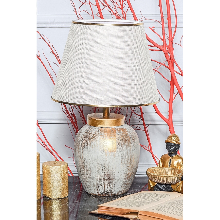 Stona lampa 1xE27/40W/230V zlatna/bež