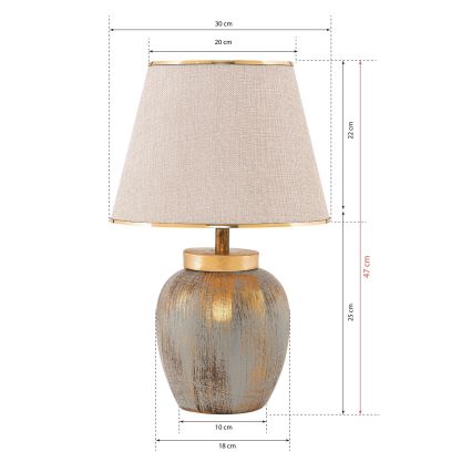 Stona lampa 1xE27/40W/230V zlatna/bež