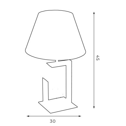 Stona lampa 1xE27/60W/230V, 45 cm, zelena/zlatna