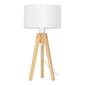 Stona lampa ALBA 1xE27/15W/230V bela/borovina
