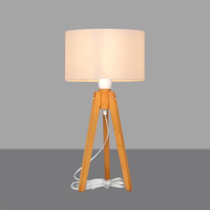 Stona lampa ALBA 1xE27/15W/230V bela/hrast