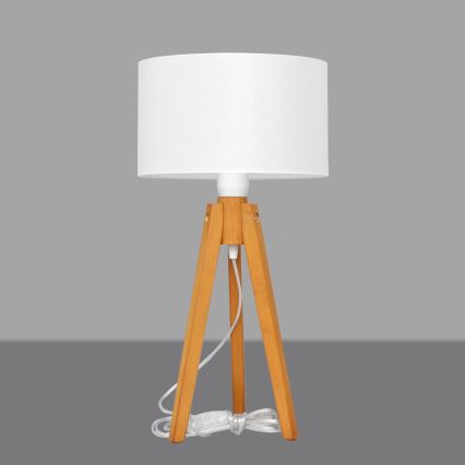 Stona lampa ALBA 1xE27/15W/230V bela/hrast