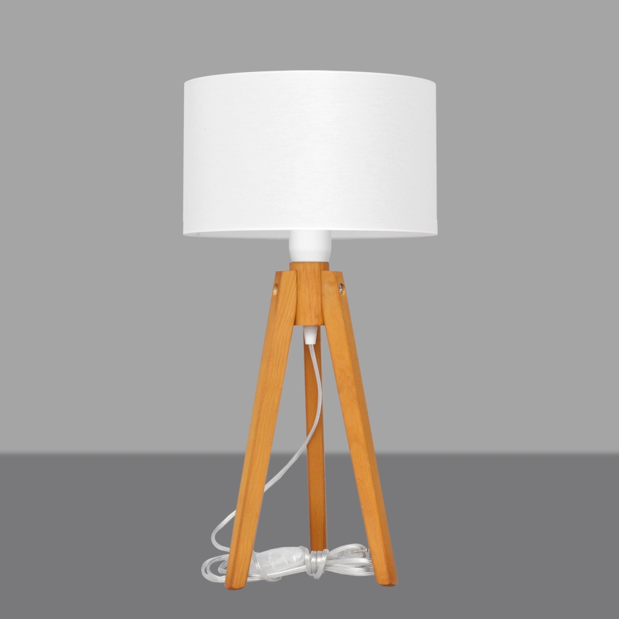 Stona lampa ALBA 1xE27/15W/230V bela/hrast