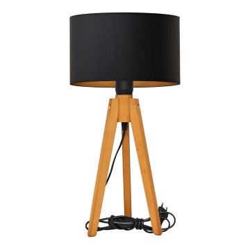 Stona lampa ALBA 1xE27/15W/230V crna/zlatna/hrast