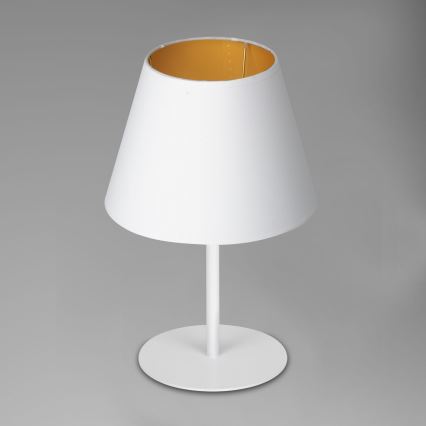 Stona lampa ARDEN 1xE27/60W/230V pr. 20 cm bela/zlatna