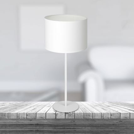 Stona lampa ARDEN 1xE27/60W/230V, prečnik 25 cm, bela