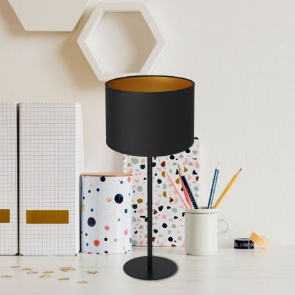Stona lampa ARDEN 1xE27/60W/230V prečnik 25 cm crna/zlatna