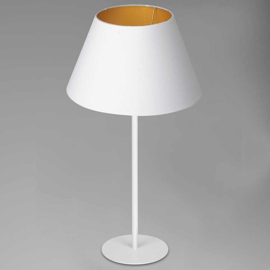 Stona lampa ARDEN 1xE27/60W/230V, prečnik 30 cm, bela/zlatna