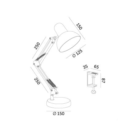 Stona lampa AURIQ 1xE27/60W/230V bela