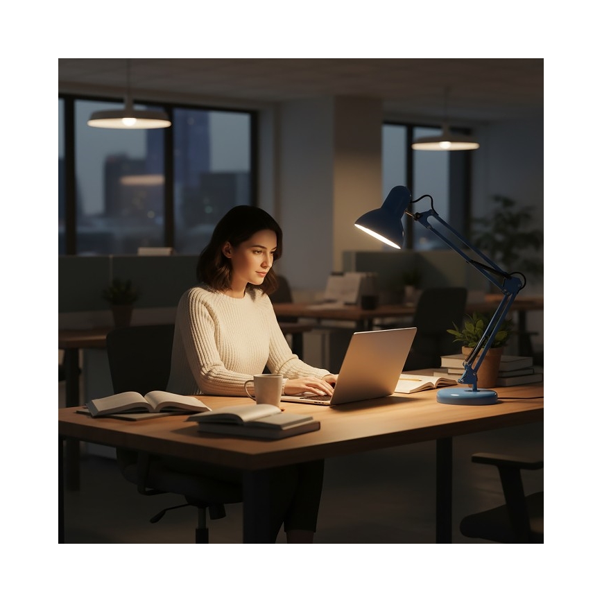 Stona lampa AURIQ 1xE27/60W/230V plava