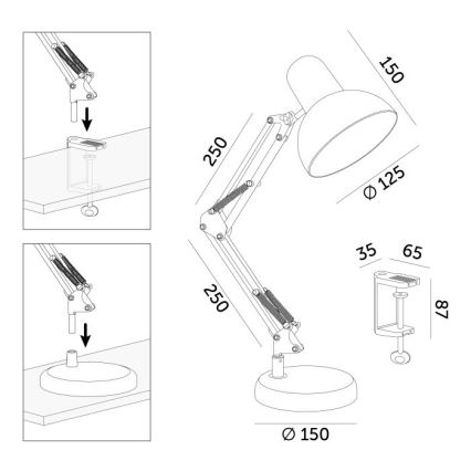 Stona lampa AURIQ 1xE27/60W/230V plava