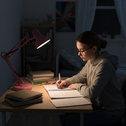 Stona lampa AURIQ 1xE27/60W/230V ružičasta