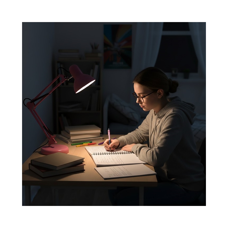 Stona lampa AURIQ 1xE27/60W/230V ružičasta