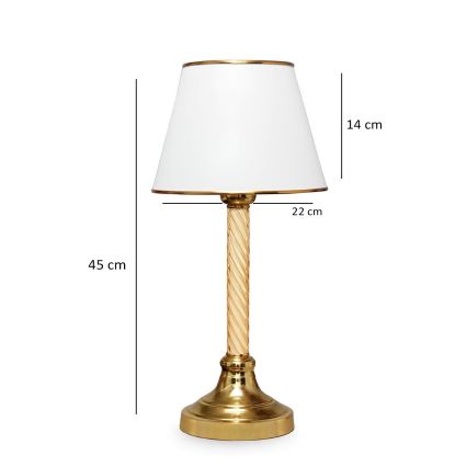 Stona lampa AYD 1xE27/40W/230V bela/zlatna