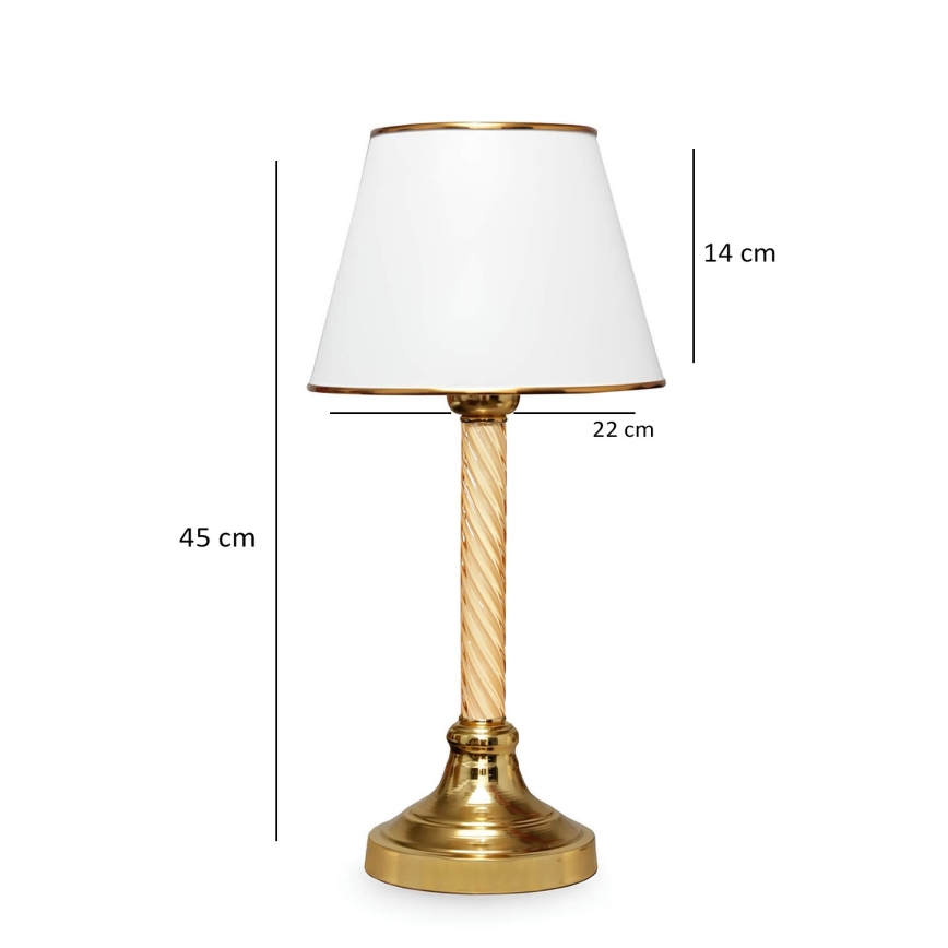 Stona lampa AYD 1xE27/40W/230V bela/zlatna