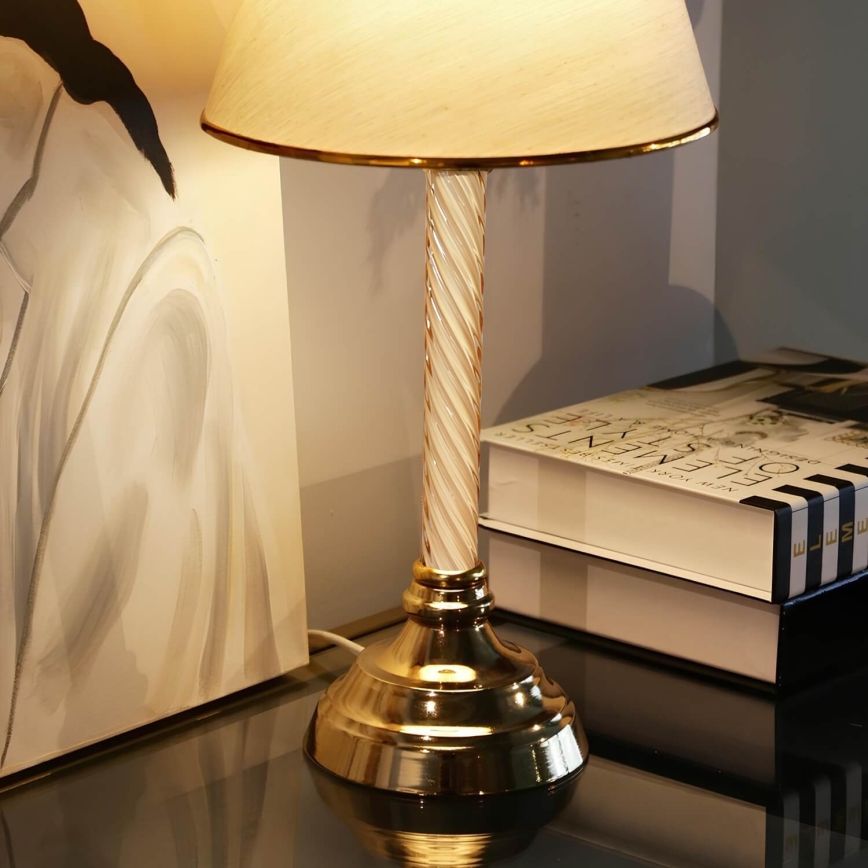 Stona lampa AYD 1xE27/40W/230V bež/zlatna