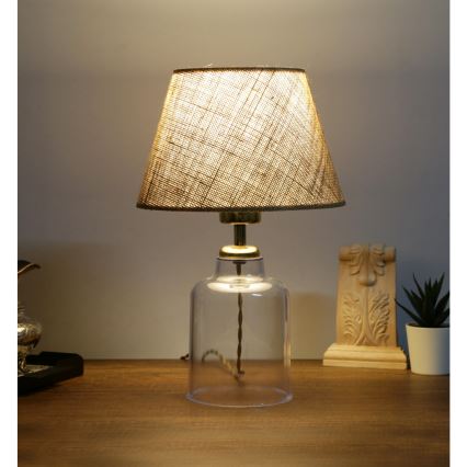 Stona lampa AYD 1xE27/40W/230V braon/prozirna