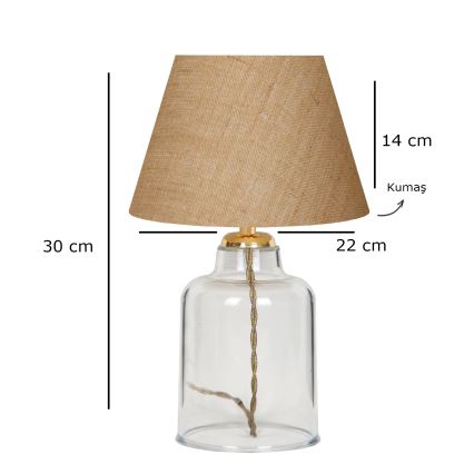 Stona lampa AYD 1xE27/40W/230V braon/prozirna