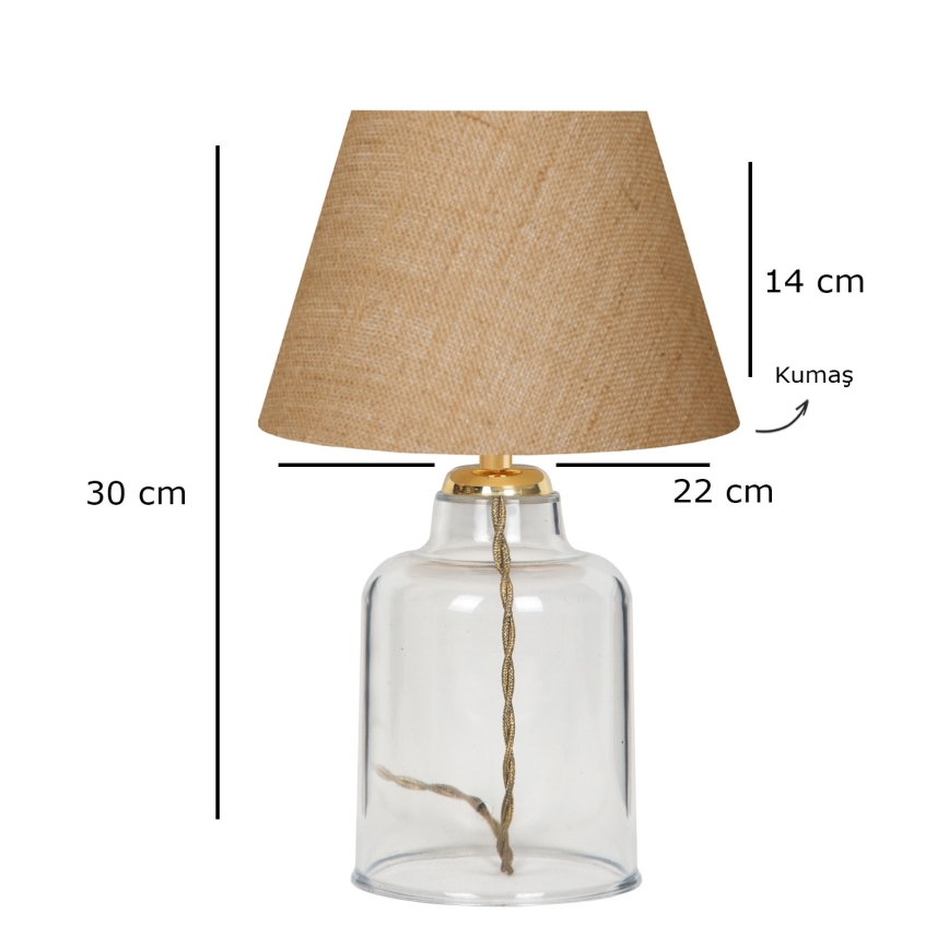 Stona lampa AYD 1xE27/40W/230V braon/prozirna