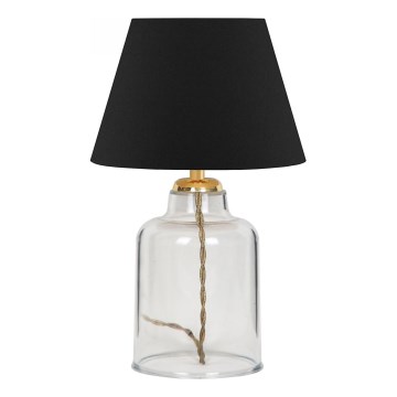 Stona lampa AYD 1xE27/40W/230V crna/prozirna