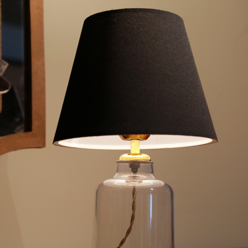 Stona lampa AYD 1xE27/40W/230V crna/prozirna