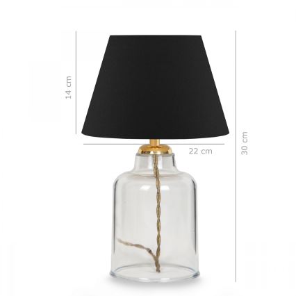 Stona lampa AYD 1xE27/40W/230V crna/prozirna