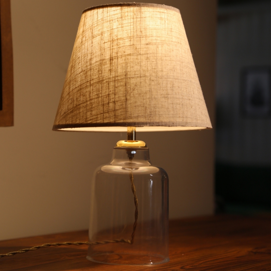 Stona lampa AYD 1xE27/40W/230V siva/prozirna