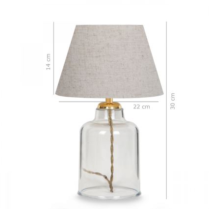 Stona lampa AYD 1xE27/40W/230V siva/prozirna