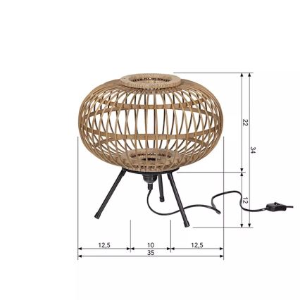 Stona lampa BASICLABEL 1xE27/40W/230V bambus