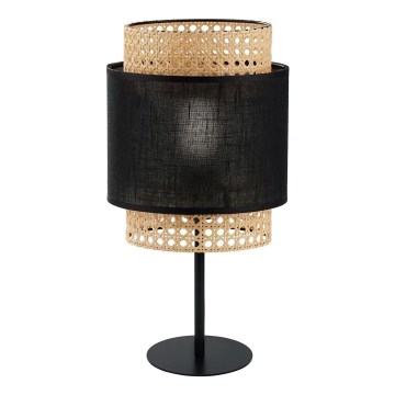 Stona lampa BOHO 1xE27/15W/230V crna/ratan