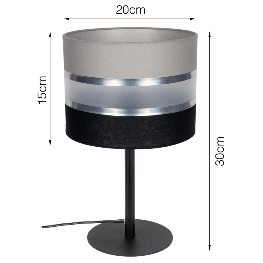 Stona lampa CORAL 1xE27/60W/230V crna/siva