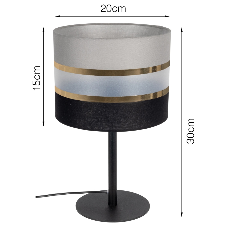 Stona lampa CORAL 1xE27/60W/230V crna/siva