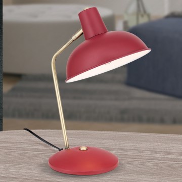 Stona lampa FEDRA 1xE14/40W/230V crvena/mesing