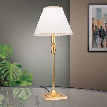 Stona lampa FONSA 1xE27/60W/230V, 61 cm, bela/zlatna