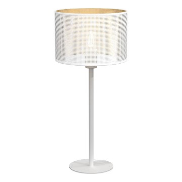 Stona lampa LOFT SHADE 1xE27/60W/230V, prečnik 25 cm, bela/zlatna
