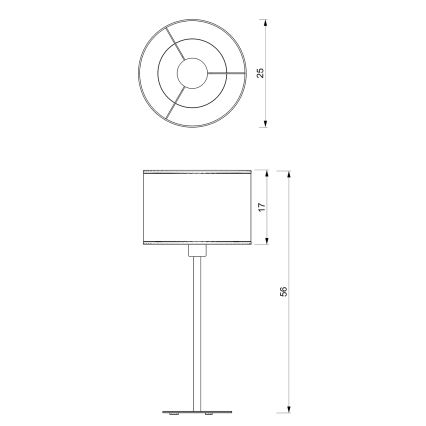 Stona lampa LOFT SHADE 1xE27/60W/230V, prečnik 25 cm, bela/zlatna