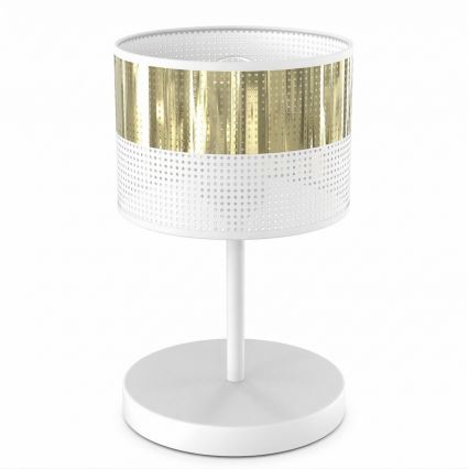 Stona lampa LUX 1xE27/15W/230V bela/zlatna