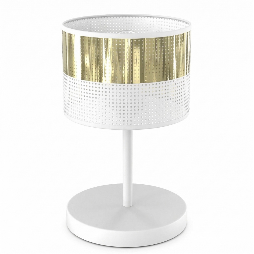 Stona lampa LUX 1xE27/15W/230V bela/zlatna